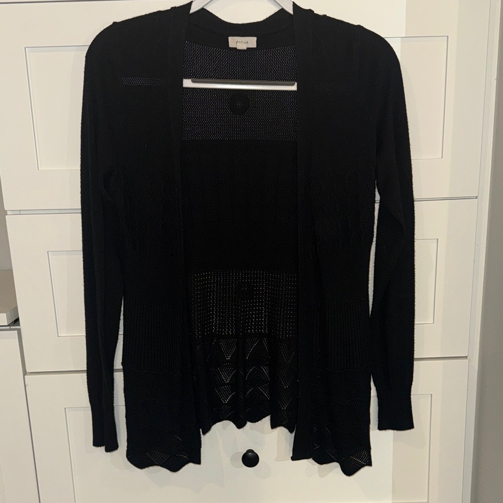 Cato Black Open-Front Cardigan